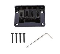 4-string Guitar Bridge, Reliable 4-string Fixed Bridge Replacement Parts for Cigarbox Electric Guitars Bass Ukulele 4 String Guitar Bridge Cigar Box Bridge Guitar Parts (Black)