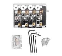 4 String Headless Electric Bass Bridge, Premium Zinc Alloy Brass Replacement for 4 String Headless Electric Bass (Silver)