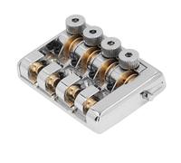4 String Headless Electric Bass Bridge, Zinc Alloy Brass Bridge Replacement, Smooth, Accurate String Action, Easy Installation (Silver