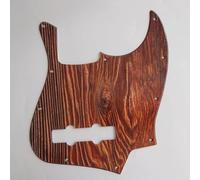 4 String J Bass Style Pickguard Bass Pick Guard Scratch Plate for Fender USA/Mexico Jazz J Bass Guitar Replacement Parts (10-Wood Grain)