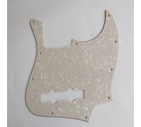 4 String J Bass Style Pickguard Bass Pick Guard Scratch Plate for Fender USA/Mexico Jazz J Bass Guitar Replacement Parts (7-Light Yellow Pearl)
