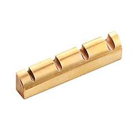 4-String Slotted Electric Bass Brass Nut Bass Guitar Brass Nut Up Saddle Electric Bass Pre-Slotted Nut Replacement Parts Slotted Brass Nut Guitar Brass Up Saddle