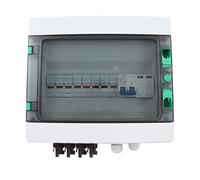 4 String Solar PV Combiner Box with Arrester 15A 63A DC Circuit Breaker IP67 for Grid Connected or Off Grid Solar System Polycarbonate ABS 300 x 260 x 140mm