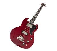 4 String Solid Body Electric Bass Guitars, Red with Dual Humbuckers, Guitarra Electrica Bajo for Beginner Practice & Stage