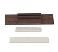 4 String Ukulele Bridge, Hard Rosewood with Cow Bone Saddle Nut, Accurate Shaped Retro Style - Durable Material, Easy Installation, Ideal for Music Performance and Repair