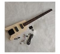 4 String Unfinished Headless Electric Bass Guitar Kit Mahogany Wood Body DIY Electric Guitar Kit