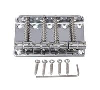 4 Strings Bass Guitar Bridge Metal Fixed Hardtail Tailpiece Bridge Saddle With Mounting Screws For Electric Guitar Bass