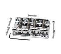4 Strings Bass Guitar Bridge Metal Fixed Hardtail Tailpiece Bridge Saddles With Mounting Screw For Electric Guitar Bass