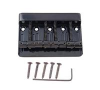4 Strings Bass Guitar Bridge Metal Fixed Hardtail Tailpiece Bridge With Mounting Screws For Electric Guitar Bass 4 String Bass Bridge Electric Bass Guitar Accessories Bass Bridge Assembly Bass