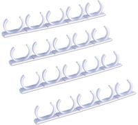 4 Strips Spice Racks Adhesive Clip Gripper Organizer Holds 20 Jars Strength Storage Holder for Pantry Seasoning Jar Rack Space-Saving Kitchen Bathroom