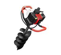 4 Stroke Gasoline Post Hole Digger Petrol Earth Ground Drill 199CC Earth Auger Cordless Earth Auger Gas Powered Diggers for Fence Posts Garden Soil Tree with 3 Auger Drill Bits(5" & 6" & 8")