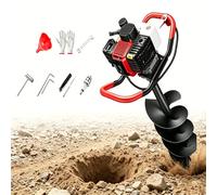 4 Stroke Gasoline Post Hole Digger with 8 Bits, 199cc Petrol Earth Auger Drill for Fence Posts, Trees, and Garden Soil, Efficient Ground Drilling Machine