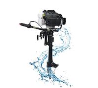 4 Stroke Outboard Motor Boat Gasoline Engine 4HP Boat Engine 52CC Boat Motor Electric Boat Outboard Motor with Air Cooling System Electric Trolling Motor for Dinghies, Fishing Boats