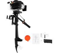 4-Stroke Outboard Motor Petrol Engine, 55cc 4hp Outboard Petrol Outboard Motor Short Shaft CDI Ignition Air Cooling with Fuel Tank for Inflatable Fishing Boat and Fishing