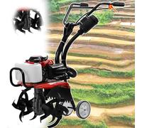 4-Stroke Petrol Garden Tiller Cultivator, 55cc Motor Hoe with 4 Blades, Self-Propelled, 10,500 RPM Rotation Speed for Efficient Gardening