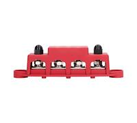 4 Stud Power Distribution Block with Weather- Cover for Car RV Marine 5/16in 48VDC 250A Power Distribution Terminal Bus Bar Junction Post for S Electrical Connections (Red)