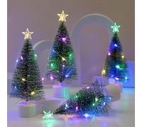4 Stück LED Mini Weihnachtsbaum 17cm,Tannenbaum Künstlich Klein,Bunte Lichter Weihnachtsbaum,Mini Weihnachtsbaum mit Led,Mini Weihnachtsbaum mit Beleuchtung,Weihnachten Deko