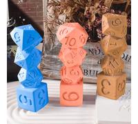 4 Style Dice Cylinder Molds D20 Resin Mold - Resin Casting Silicone Molds for Home Decor & Candle Making Wave Spiral Mold