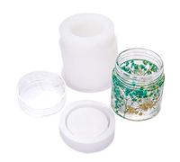 4 Style DIY Jewelry Resin Casting Molds Bottle Storage Jar with Lid Crystal Epoxy Mold Kit Handmade Craft Aromatherapy Candle Making Tool Clear Silicone Plaster Clay Mould (Cylinder Bottle)