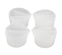 4 Styles Silicone Split Cups for DIY Paint Pouring, Aromatherapy Melting Wax, Reusable Multi - Compartment Pouring Cup with Curved Grip and Precise Pour Spout for Artists