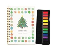 4 Styles Watercolor Workbook, 12 Color Beginner-Friendly Watercolor Workbook, Easy Nature Scenes Paint Set, Creative Exploration Watercolour Workbooks, Gift for Adults Kids Paint Lovers (Christmas)