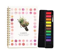 4 Styles Watercolor Workbook, 12 Color Beginner-Friendly Watercolor Workbook, Easy Nature Scenes Paint Set, Creative Exploration Watercolour Workbooks, Gift for Adults Kids Paint Lovers (garden)