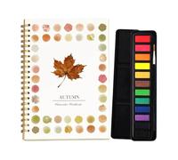 4 Styles Watercolor Workbook, 12 Color Beginner-Friendly Watercolor Workbook, Easy Nature Scenes Paint Set, Creative Exploration Watercolour Workbooks, Gift for Adults Kids Paint Lovers (maple leaf)