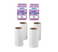 4 Swirl Lint Roller Refill Rolls 10Cm Clothes Pet Hair Remover Fluff Dust Lint 240 Sheets