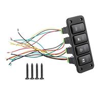 4 Switch Panel Driving Light Blue Ray Switch Push Button, LED Illuminated Toggle Control for Cool Road VIGO, ABS Shell with Copper Wiring