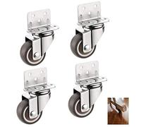 4" Swivel Caster Wheels with Brakes HeavyDuty L Bracket Mount Ideal for Planters Cribs & Transport 1/1.25/1.5/2 Inch Sizes & Easy to Install