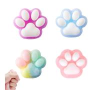 4 Taba Squishy, Fufu Squishy, Cute Soft Cat Paw Squeeze Toys, Stress Relief Fidget Toys, Soft Cat Paws Squishy Toy, Girls and Boys for Relaxing (Random Colour)
