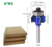 4-Teeth Carbide Router Bit For Woodworking Featuring R1 R2 R3 Radius Cutting Edges And 6mm Straight Shank For Stable Milling Performance(R3)