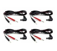 4× TENS Unit Leads 2.5mm to 2.0mm Pin for Electrode, 125cm Long Cable | Compatible with Auvon Revitive med-fit Omron Tens EMS Muscle Stimulator Electrode Pads