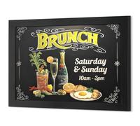4 THOUGHT Solid Pine Wood Framed 36"x24" Magnetic Chalkboard, Black
