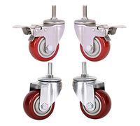 4 Thread M12 Heavy Duty Castor Wheels for Furniture 2.5''/75mm/100mm/125mm, 360kg-480kg, Swivel casters Silent Nylon Industrial Transport casters Polyurethane with Brake, Factory Trolley
