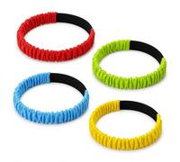 4 Three Legged Race Bands with Soft Nylon Colourful Race Kit for Adults | Compact Race Bands for team building and parties, ideal for field days and carnivals, lightweight