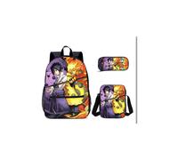 (4, Three-piece set) New Naruto Naruto Naruto three-piece school bag for primary and secondary school students, children's backpack, shoulder bag, pen bag