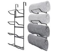(4 Tier) 2/4 Tier Over The Door Towel Rails Rack Hanger Holder Bathroom Storage Organizer