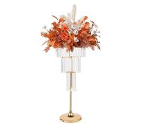 4 Tier 32" Tall Crystal Acrylic Display Stand for Weddings, Parties, and Home Decor(Gold)