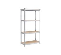 Songmics Set Of 2 Shelves, Steel Shelving Rack Units, 4-Tier Storage Rack For Garage And Shed, Silver