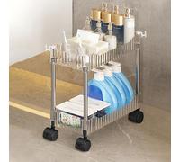 4 Tier Acrylic Rolling Storage Cart for Kitchen & Bathroom nization Utility Trolley with Lockable Wheels Versatile Rolling for Home & Office