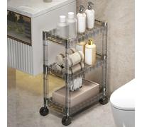4 Tier Acrylic Rolling Storage Trolley Mobile Utility Rack for Bathroom & Kitchen nization Perfect for Snacks Vegetables and Easy Access.