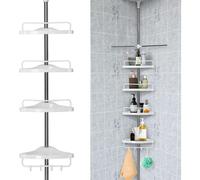 4 Tier Adjustable Telescopic Bathroom Shower Corner Rack Shelf Caddy