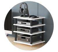 4-Tier AV Cabinet - Stylish Multi-Layer Record Player Shelf for Home Theater Floor-Standing Storage Unit for Audiophiles & Music Lovers Ideal Media Component