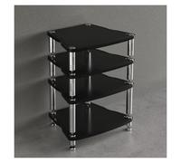 4-Tier AV Ma Player Stand o Video Tower Rack with Shock-Absing Feet Ste Ma Cabinet for Home Theater & Entertainment Slish Nero h