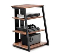 4-Tier AV Media Stand Corner Shelf for Record Player HiFi | Stereo Cabinet, Audio Rack Tower Shelves, Small Entertainment Center for Bedroom Living Room