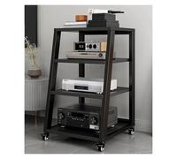 4-Tier AV Media Stand Heavy-Duty Mobile Audio Rack on Wheels Modern Stereo Shelf for Small Spaces Hi-Fi Audio Rack Stereo Stands & Racks for Home Entertainment