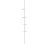 4-Tier Bathroom Spring Mount Corner Shelf Unit, White