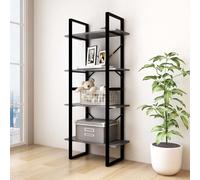 vidaXL 4-Tier Book Cabinet Grey 60x30x140 cm Solid Pine Wood