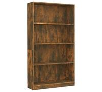 4-Tier Book Cabinet Smoked Oak 80x24x142 cm Engineered Wood